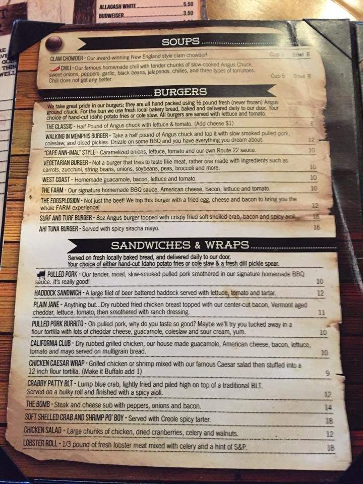 The Farm - Essex, MA menu_pic