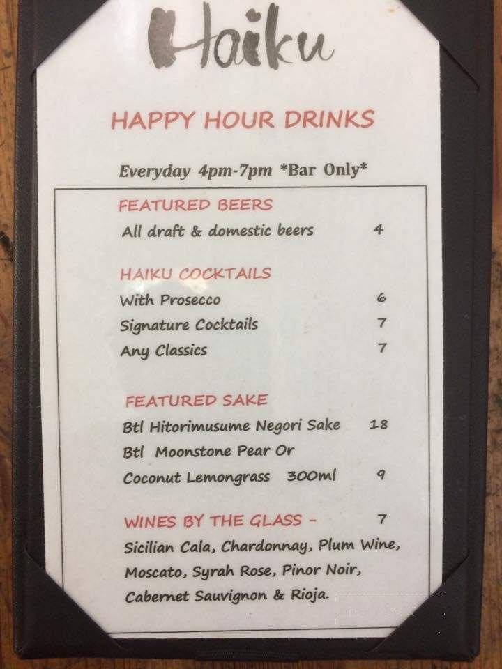 Haiku Asian Bistro - Mamaroneck, NY menu_pic