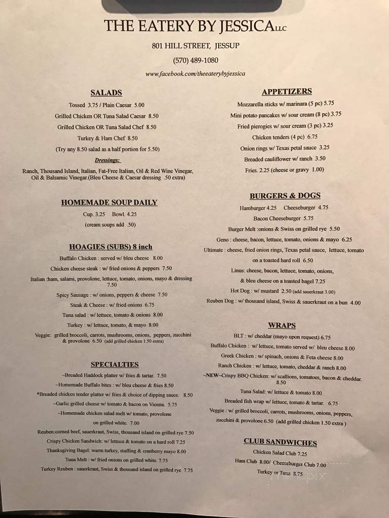 Eatery By Jessica - Jessup, PA menu_pic