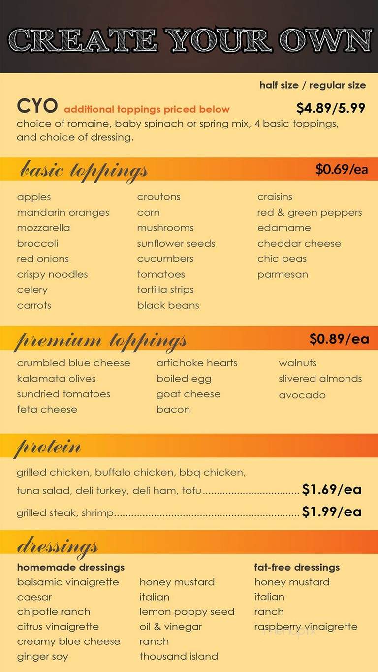 Crisp Salads - Raleigh, NC menu_pic