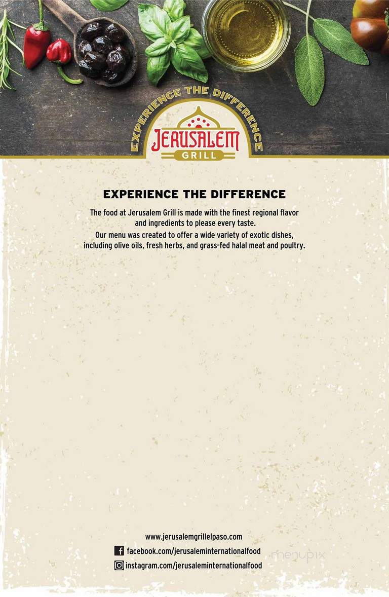 Jerusalem Grill - El Paso, TX menu_pic