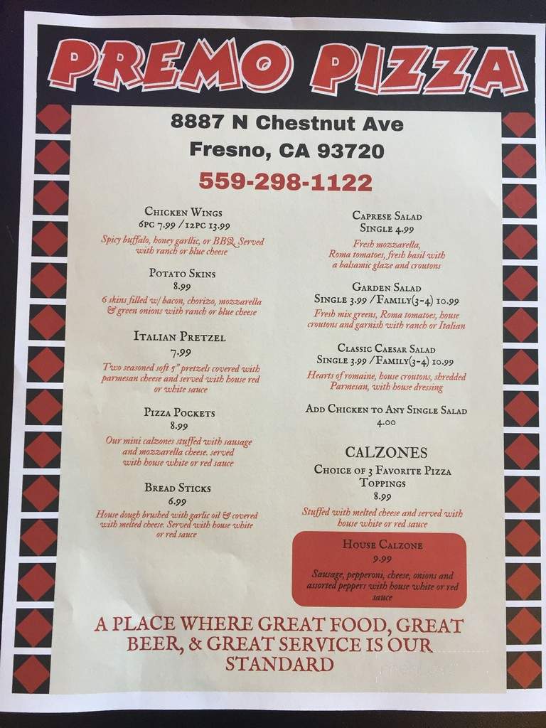 Premo Pizza - Fresno, CA menu_pic
