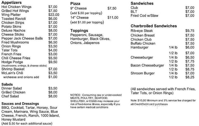 McLains - Saint Louis, MO menu_pic