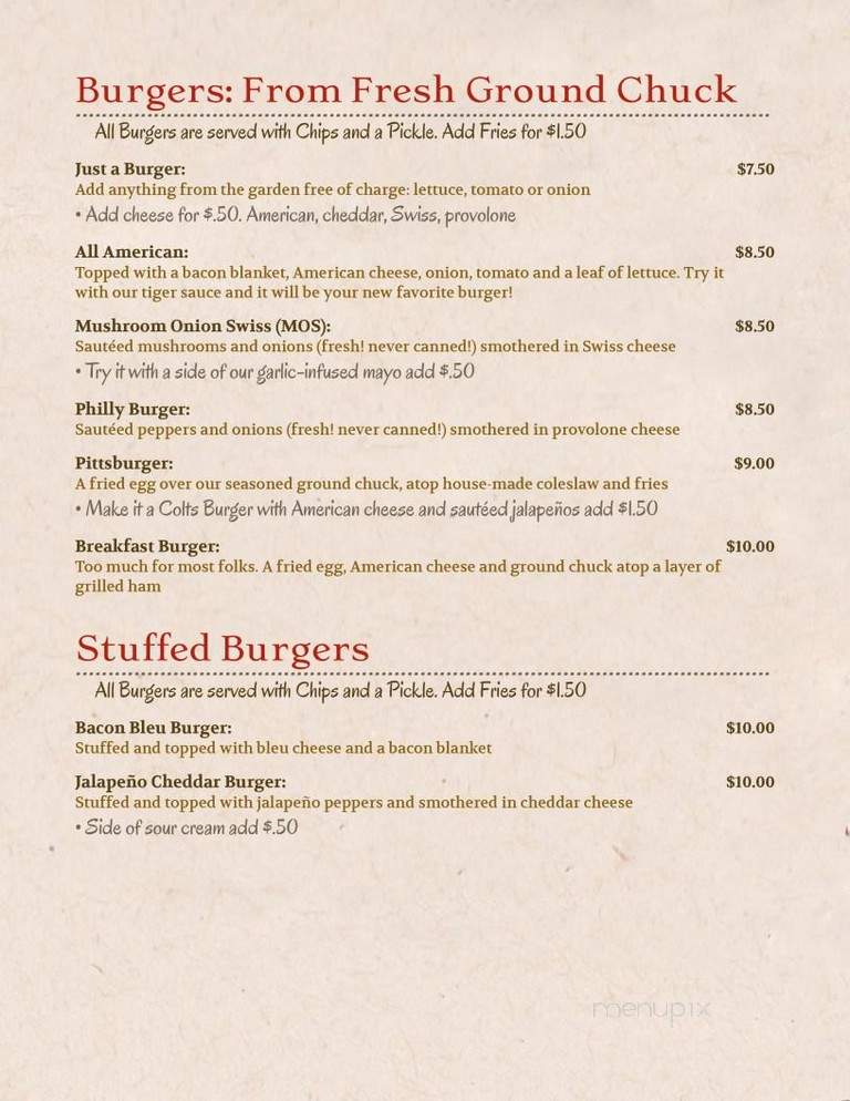 Riverside Saloon - Lock Haven, PA menu_pic