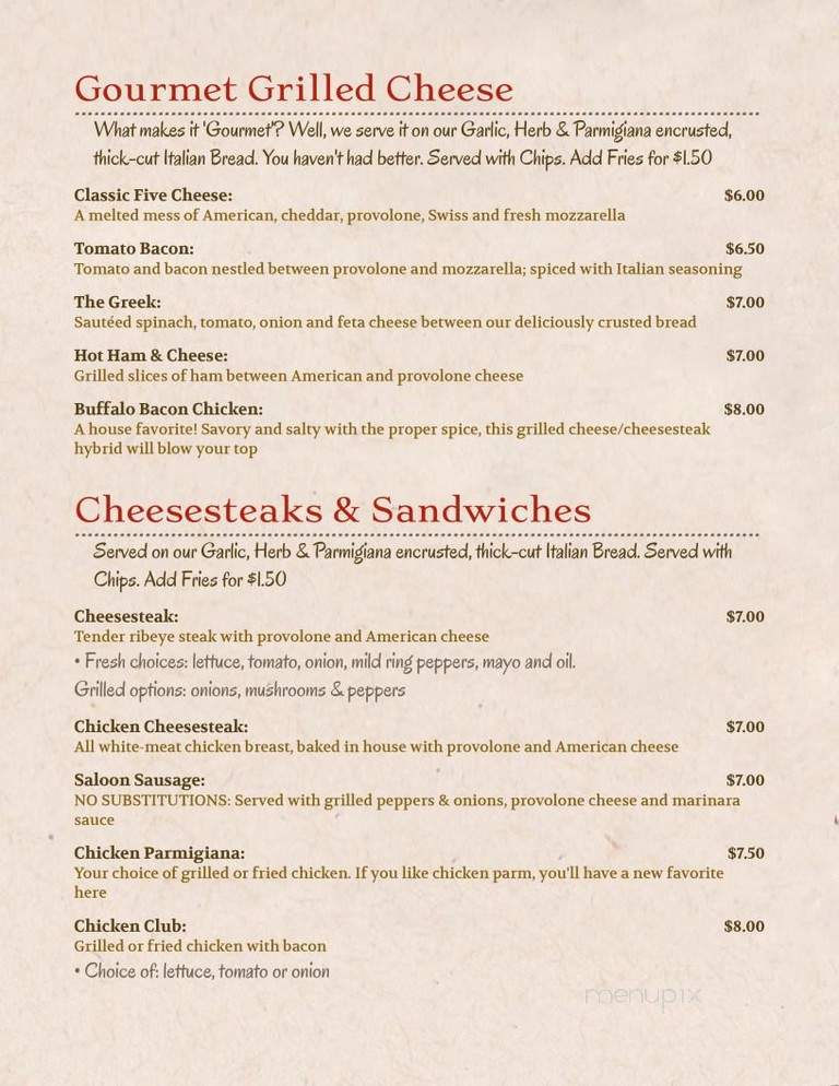 Riverside Saloon - Lock Haven, PA menu_pic