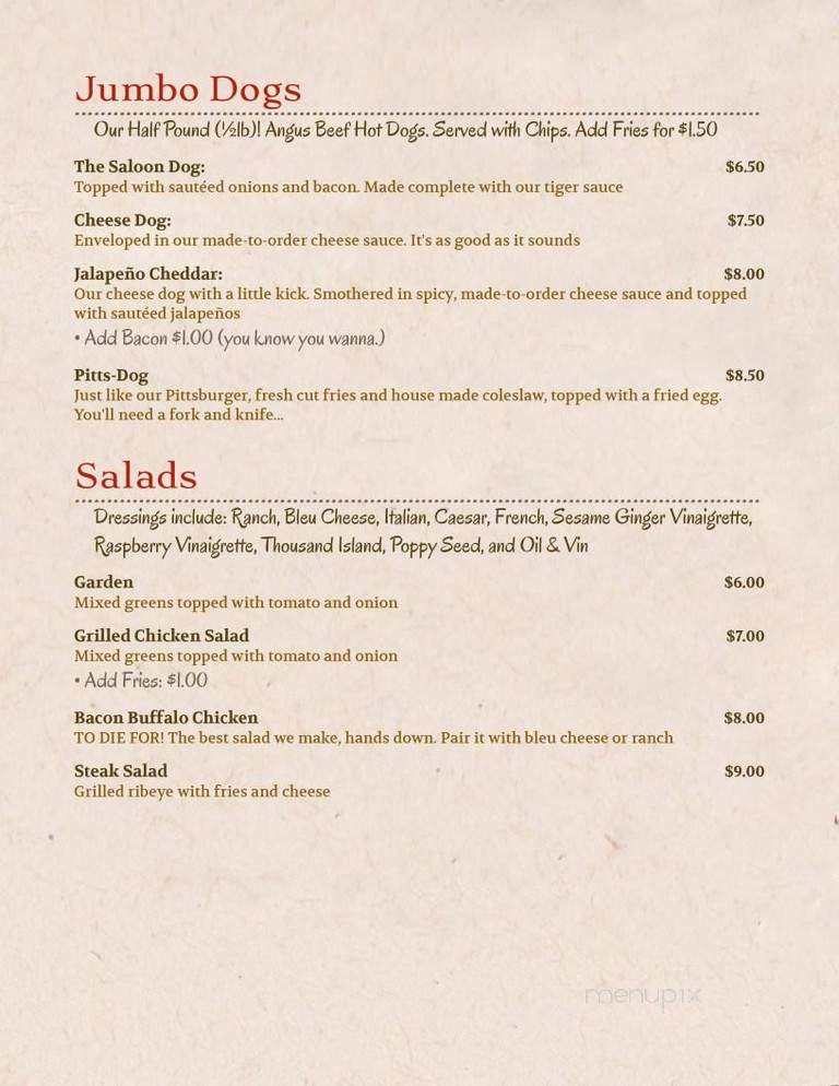 Riverside Saloon - Lock Haven, PA menu_pic