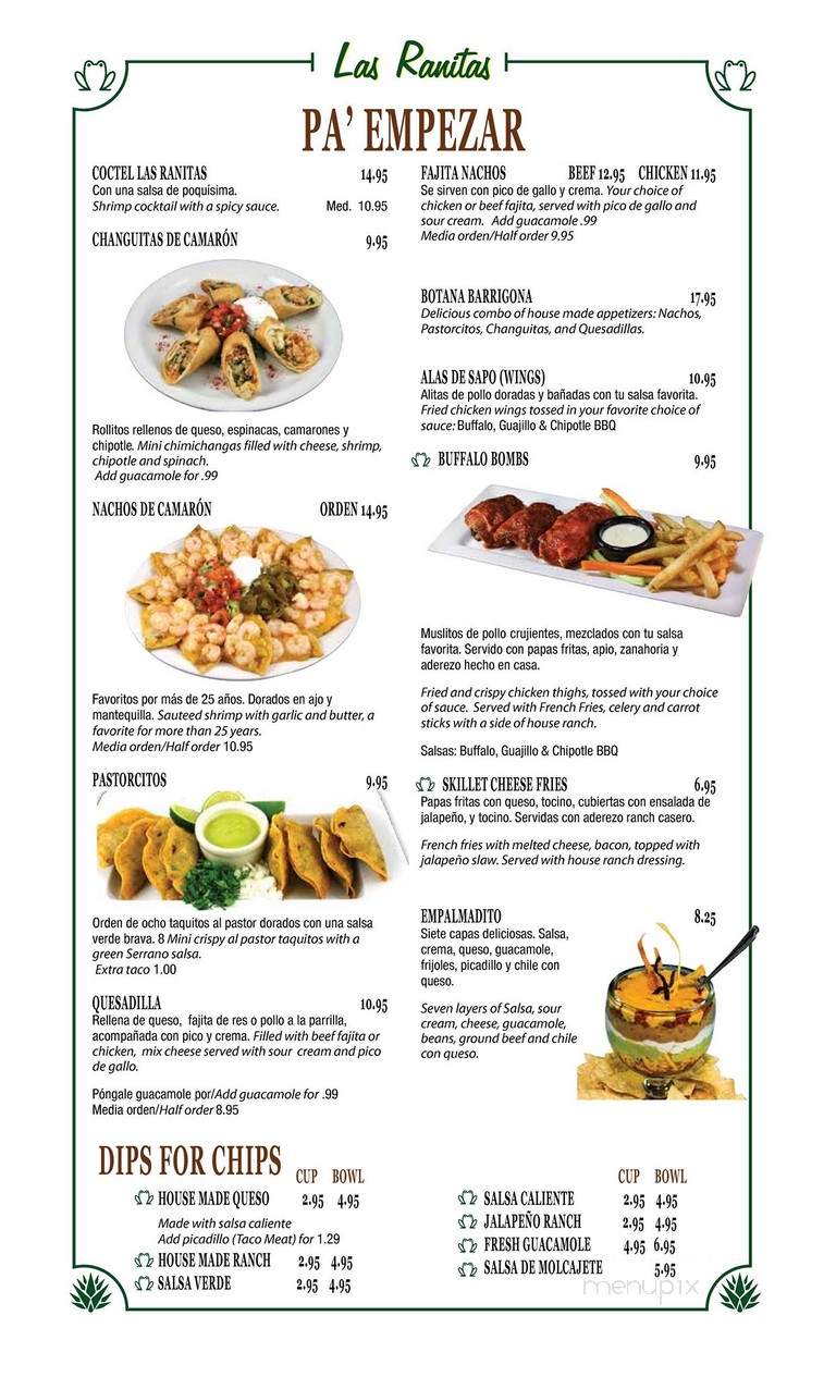 Las Ranitas - Dallas, TX menu_pic