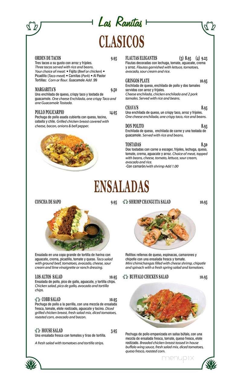 Las Ranitas - Dallas, TX menu_pic