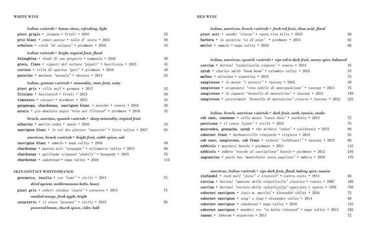 Alleia Restaurant - Chattanooga, TN menu_pic