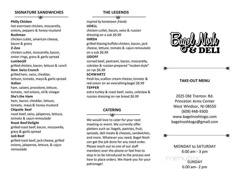 Bagel Nosh & Deli - Princeton Junction, NJ menu_pic