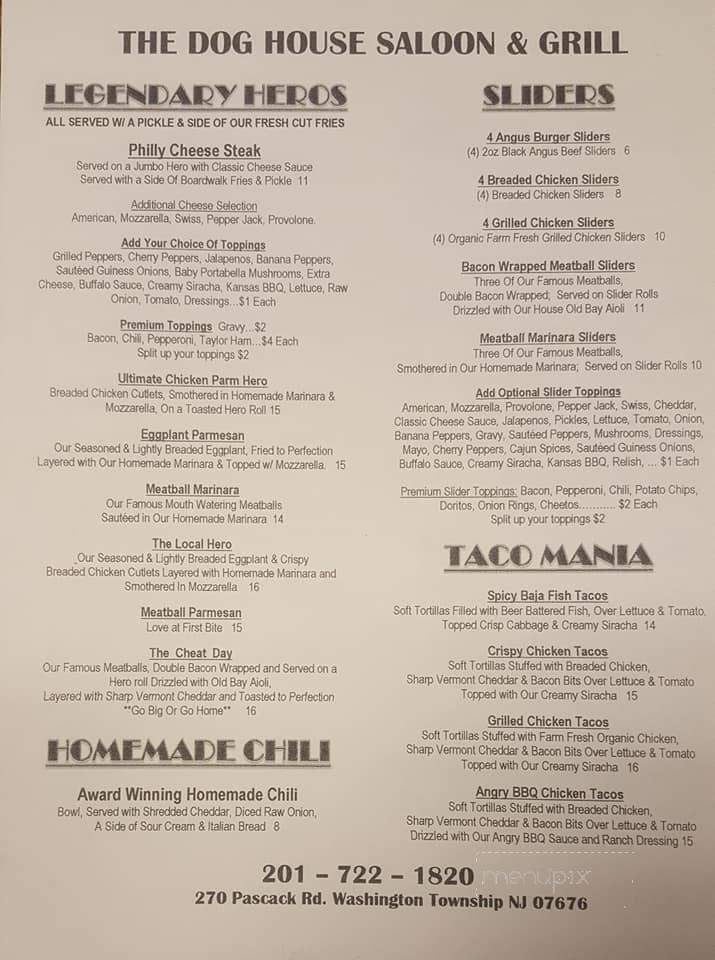 Dog House Saloon - Muskegon, MI menu_pic