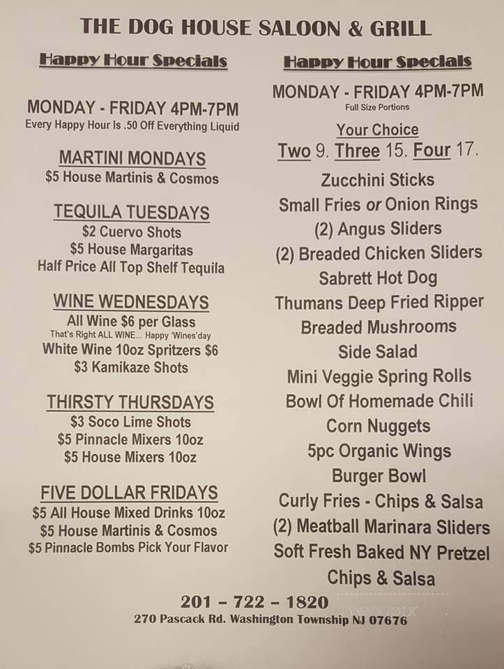 Dog House Saloon - Muskegon, MI menu_pic