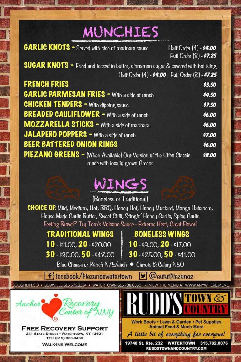 Piezanos - Yonkers, NY menu_pic
