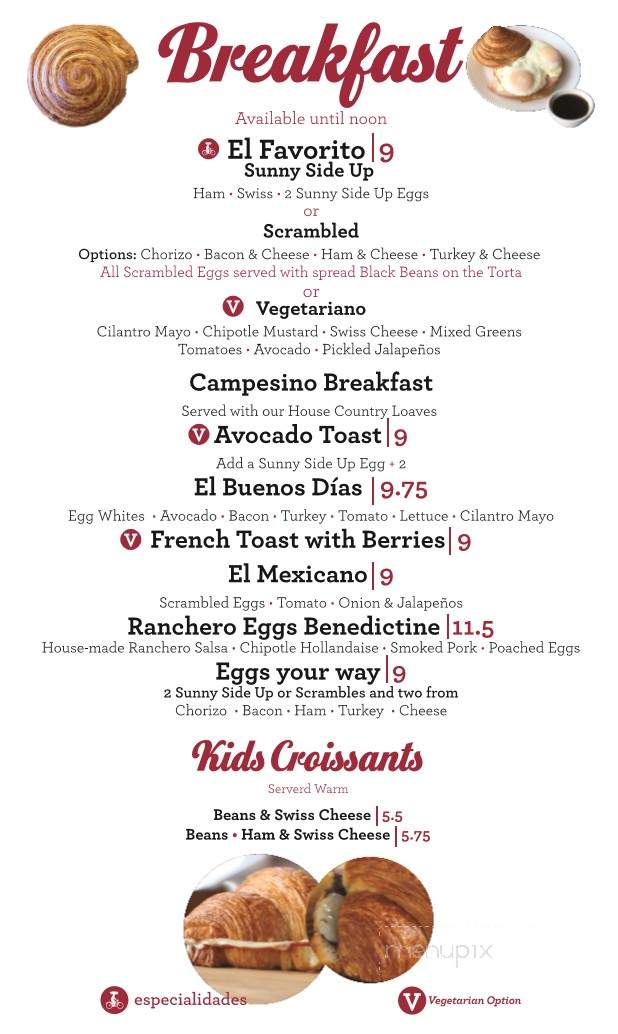 Panderia la Unica - San Antonio, TX menu_pic