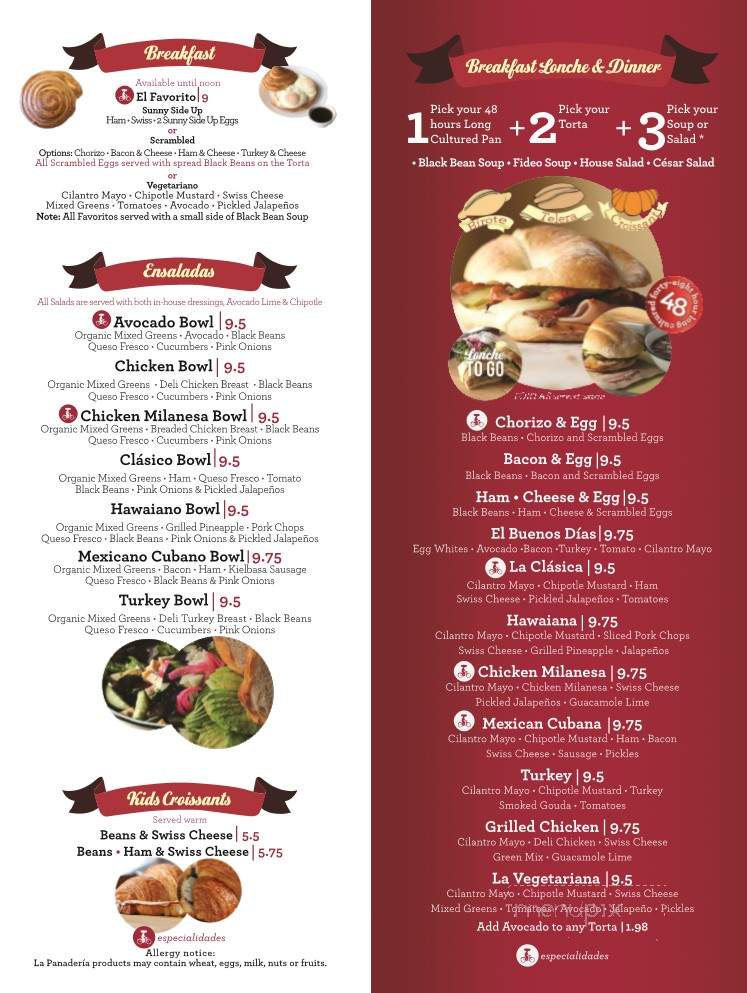 Panderia la Unica - San Antonio, TX menu_pic