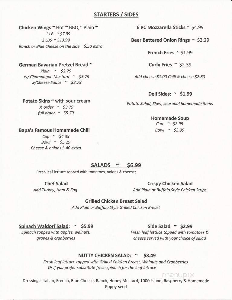 Dutzow Deli & Grill - Marthasville, MO menu_pic