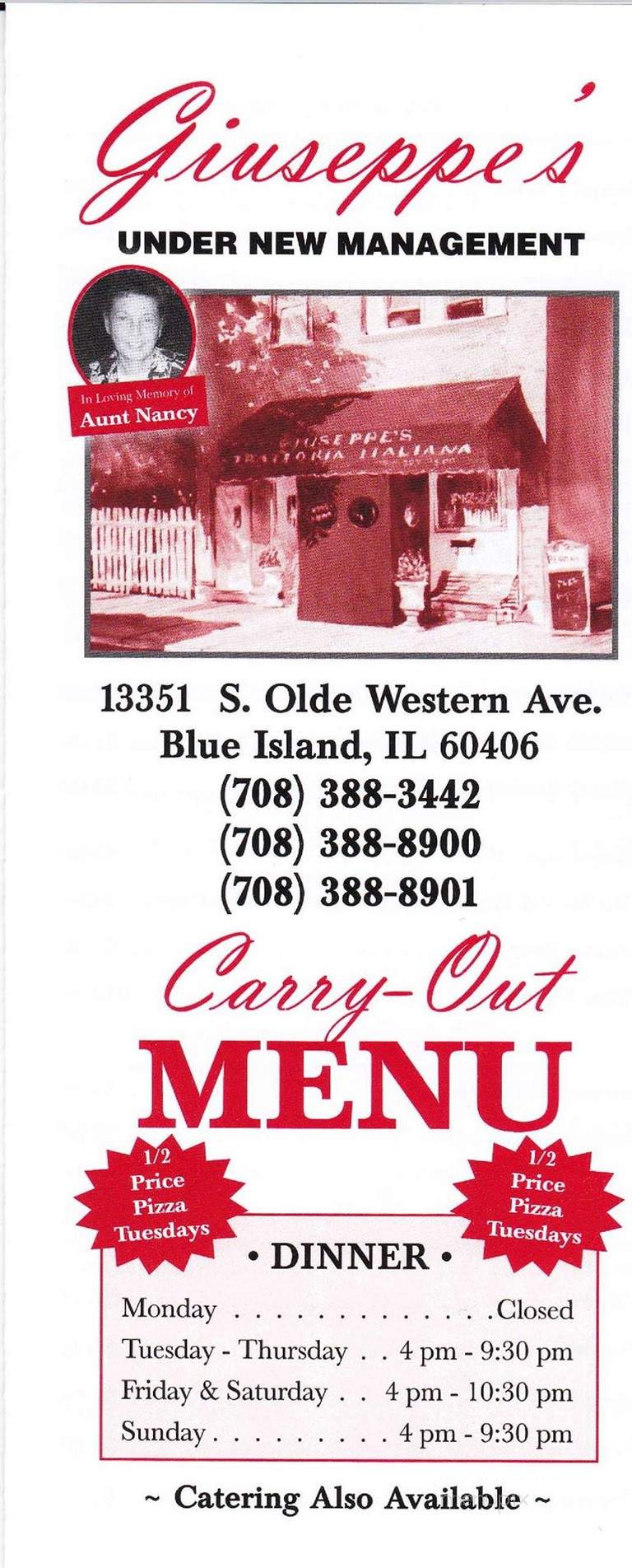 Giuseppe's Pizza - Blue Island, IL menu_pic