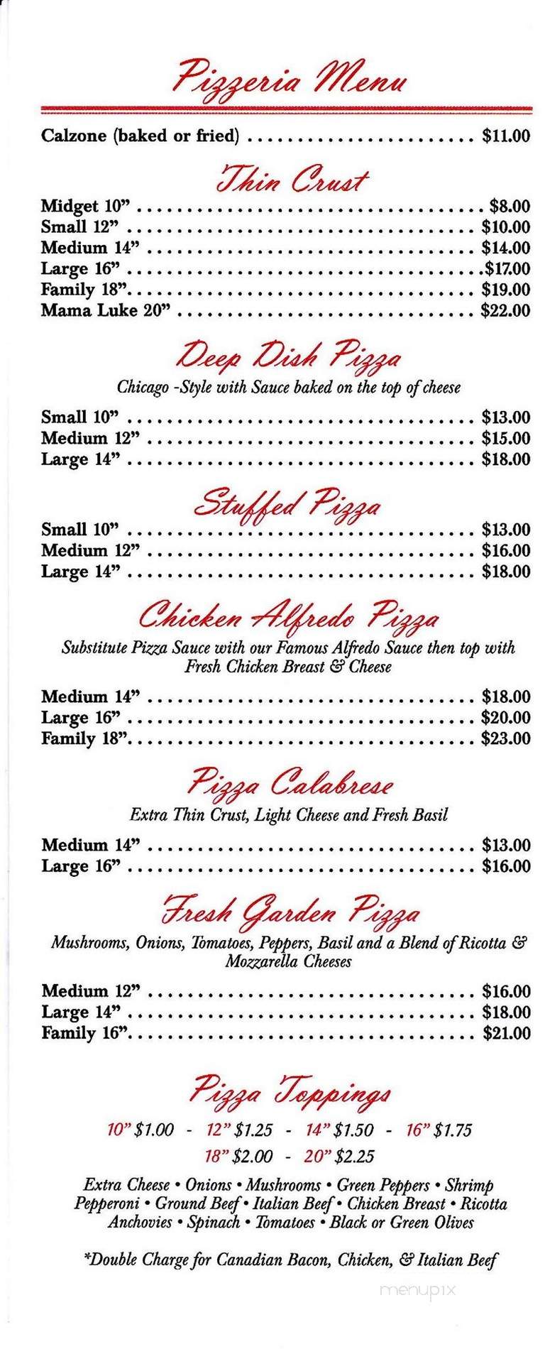 Giuseppe's Pizza - Blue Island, IL menu_pic