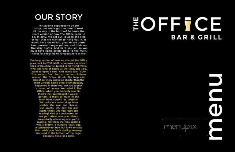 The Office Bar & Grill on Pacific - Tacoma, WA menu_pic