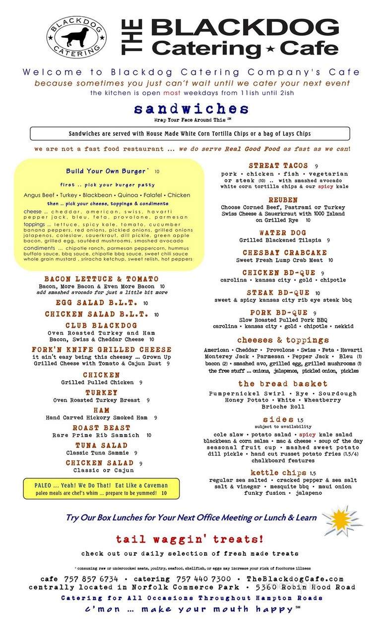 Blackdog Cafe & Catering Company - Norfolk, VA menu_pic