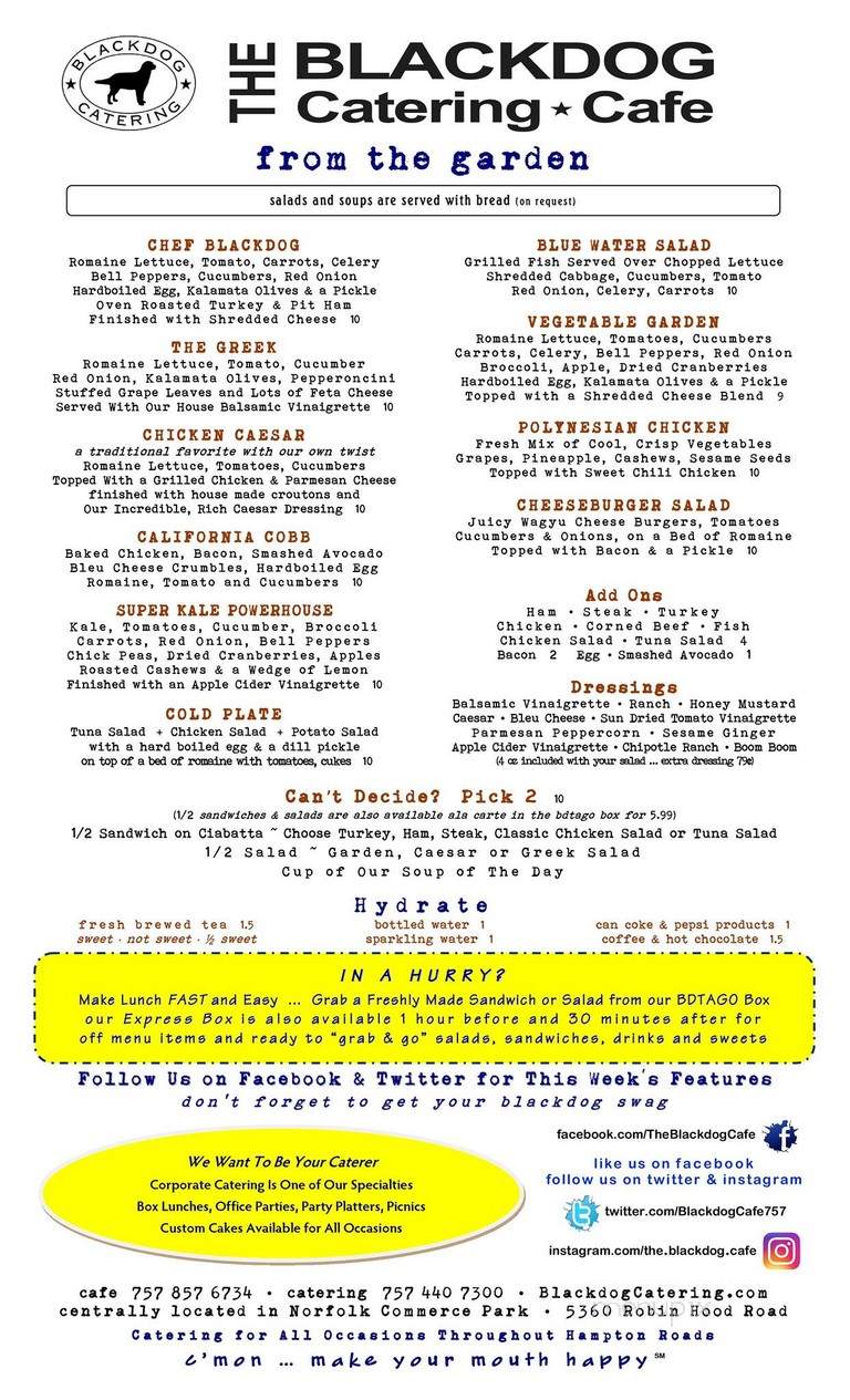 Blackdog Cafe & Catering Company - Norfolk, VA menu_pic