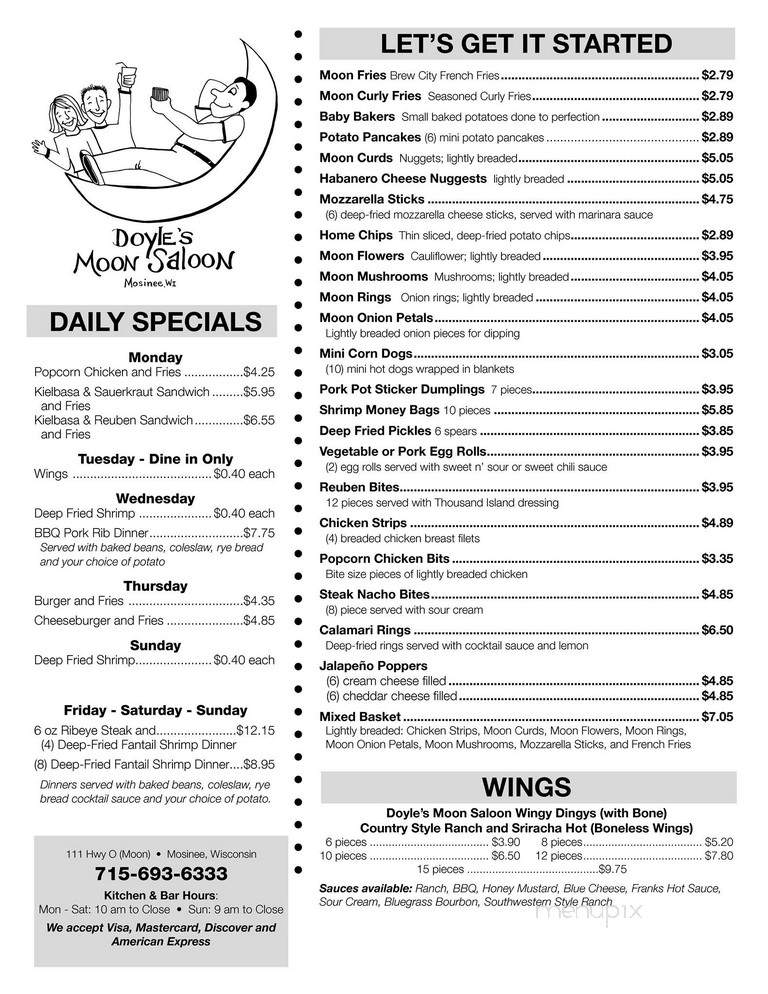 Moon Saloon - Mosinee, WI menu_pic