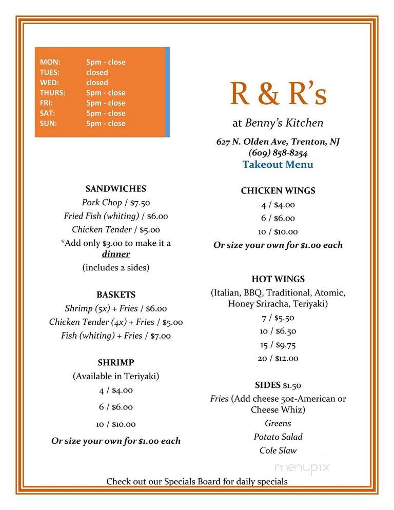 Bistro on Olden - Trenton, NJ menu_pic