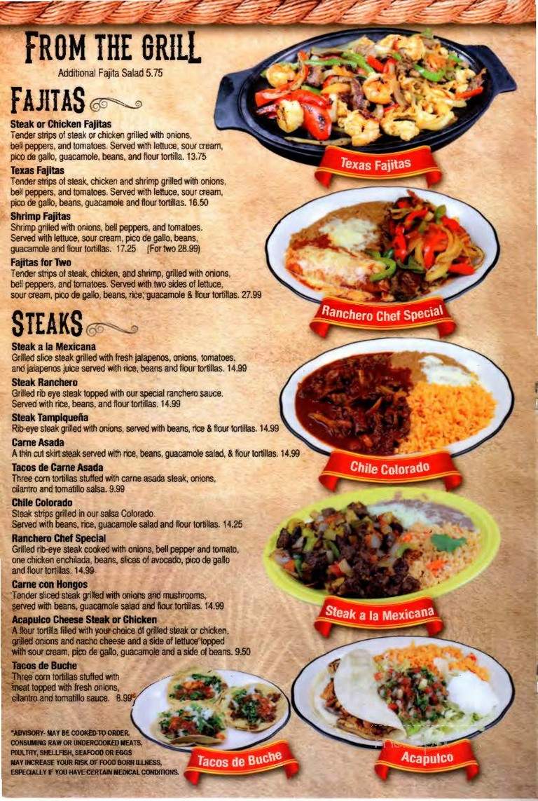 El Ranchero Restaurante Mexicano - Newnan, GA menu_pic