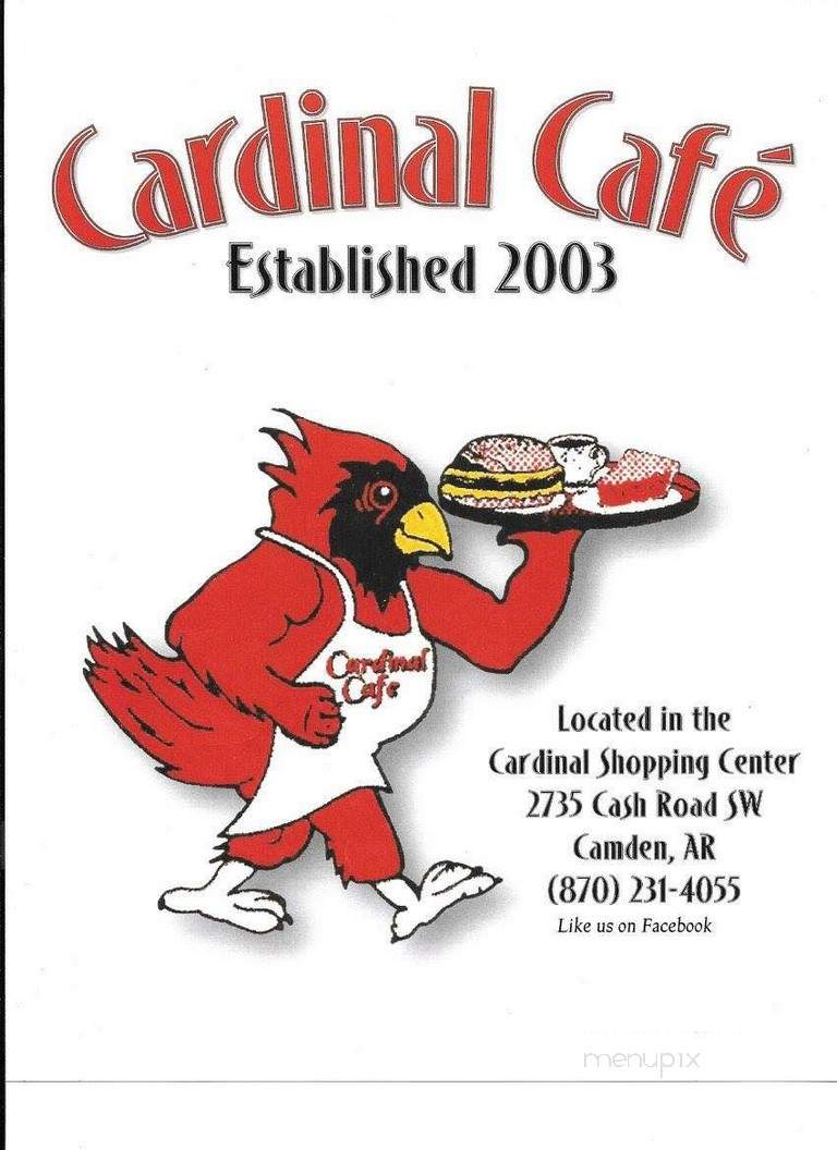 Cardinal Cafe & Grill - Camden, AR menu_pic