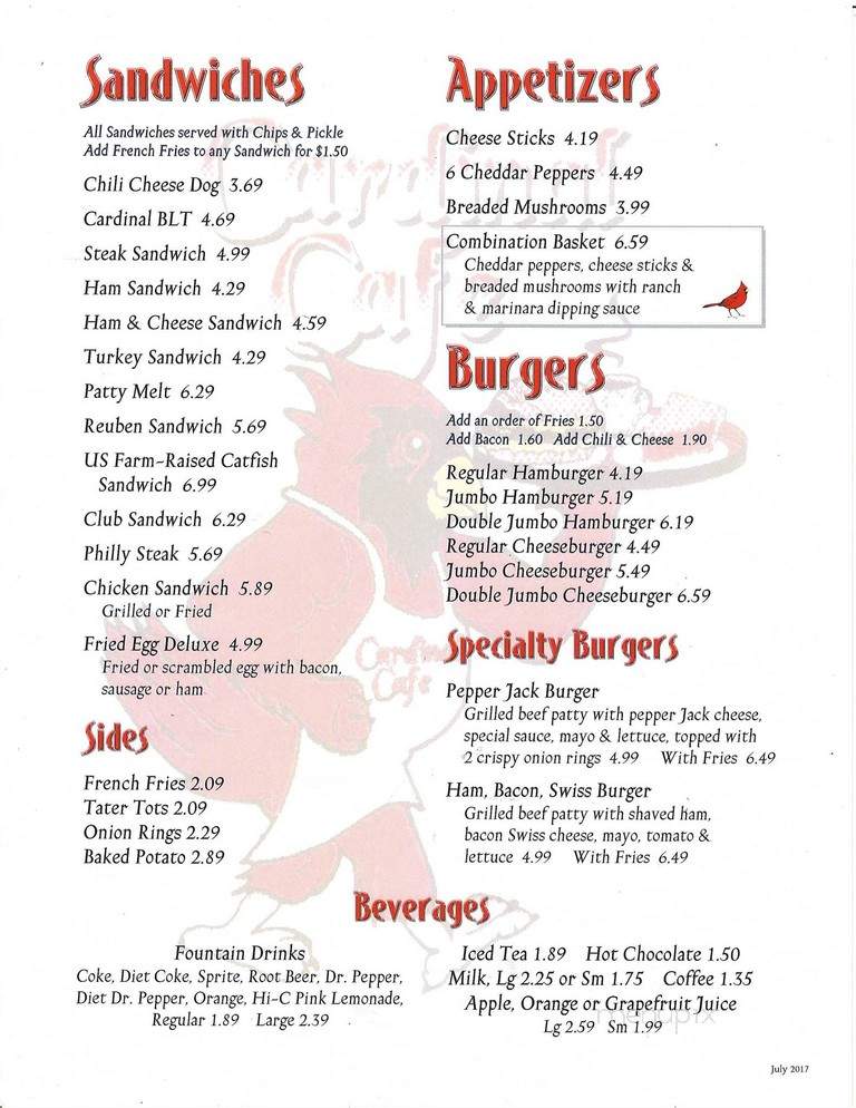 Cardinal Cafe & Grill - Camden, AR menu_pic