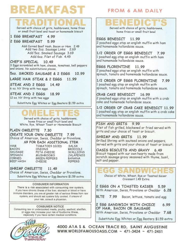 Greg Rudkin Restaurant - St Augustine, FL menu_pic