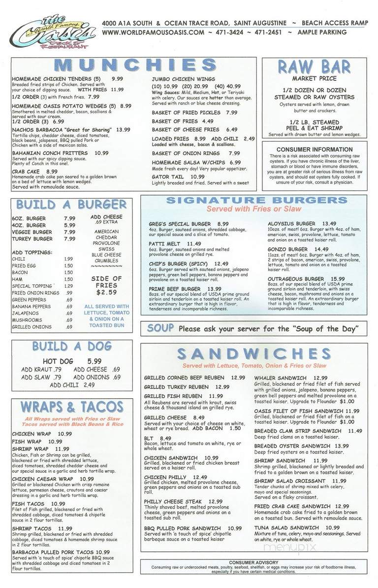 Greg Rudkin Restaurant - St Augustine, FL menu_pic
