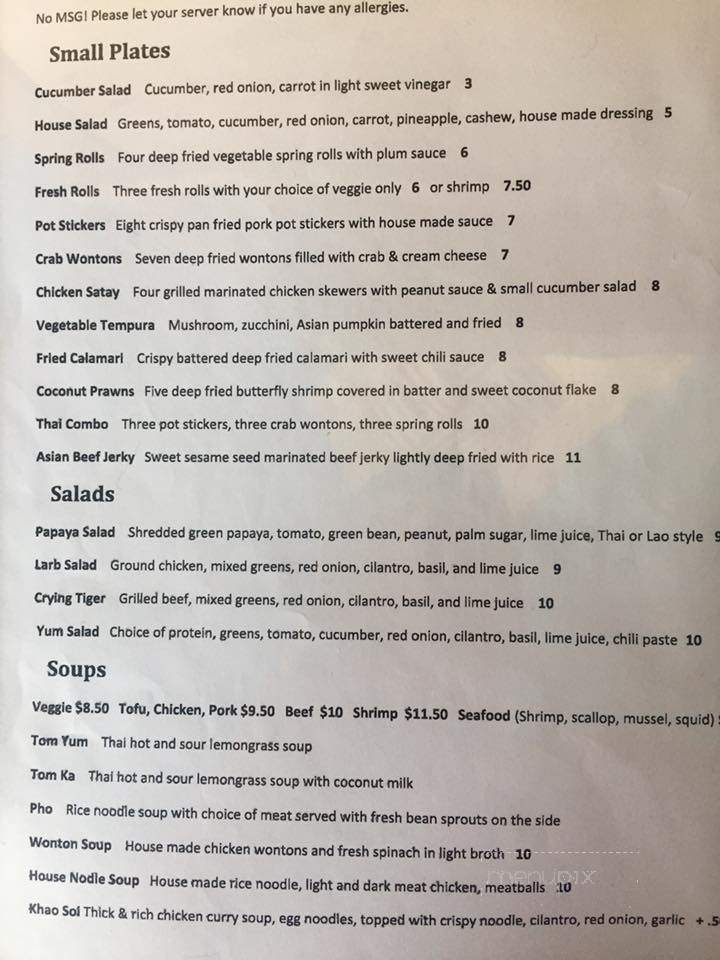 Appethaizing Thai Food - Puyallup, WA menu_pic