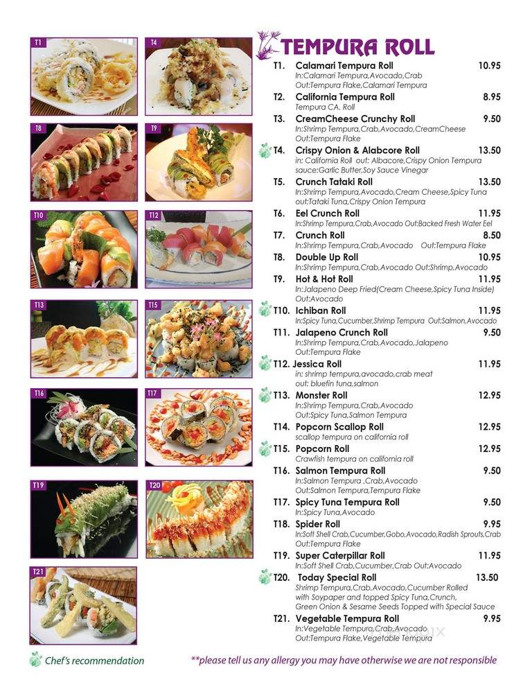 Tampopo Sushi - Yorba Linda, CA menu_pic