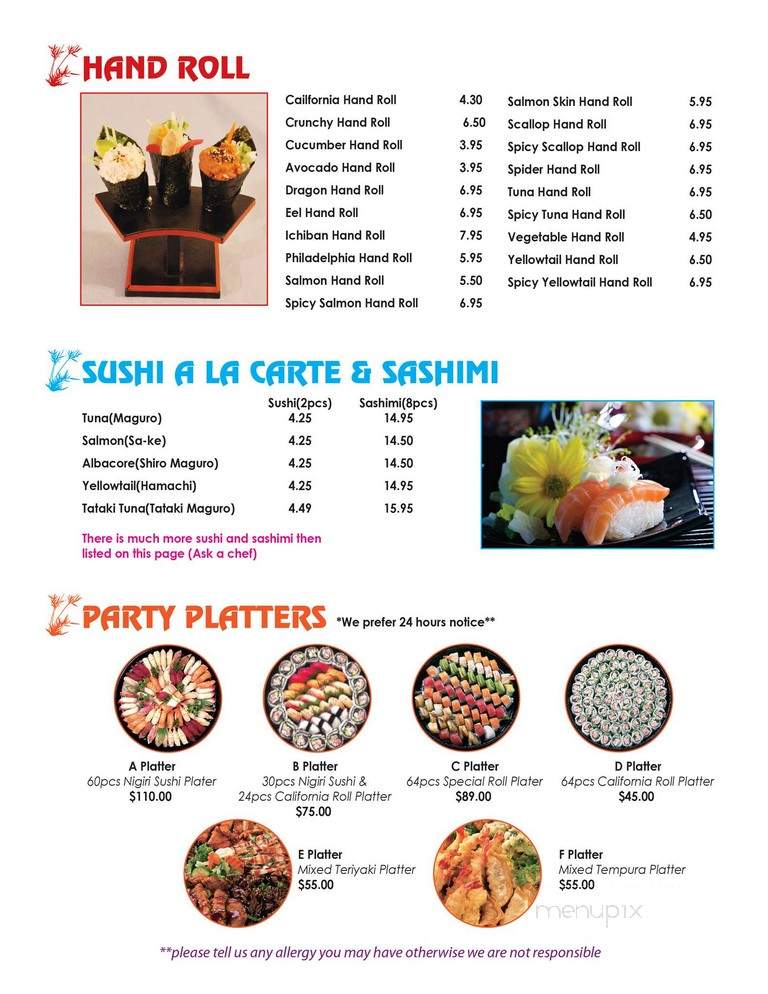 Tampopo Sushi - Yorba Linda, CA menu_pic