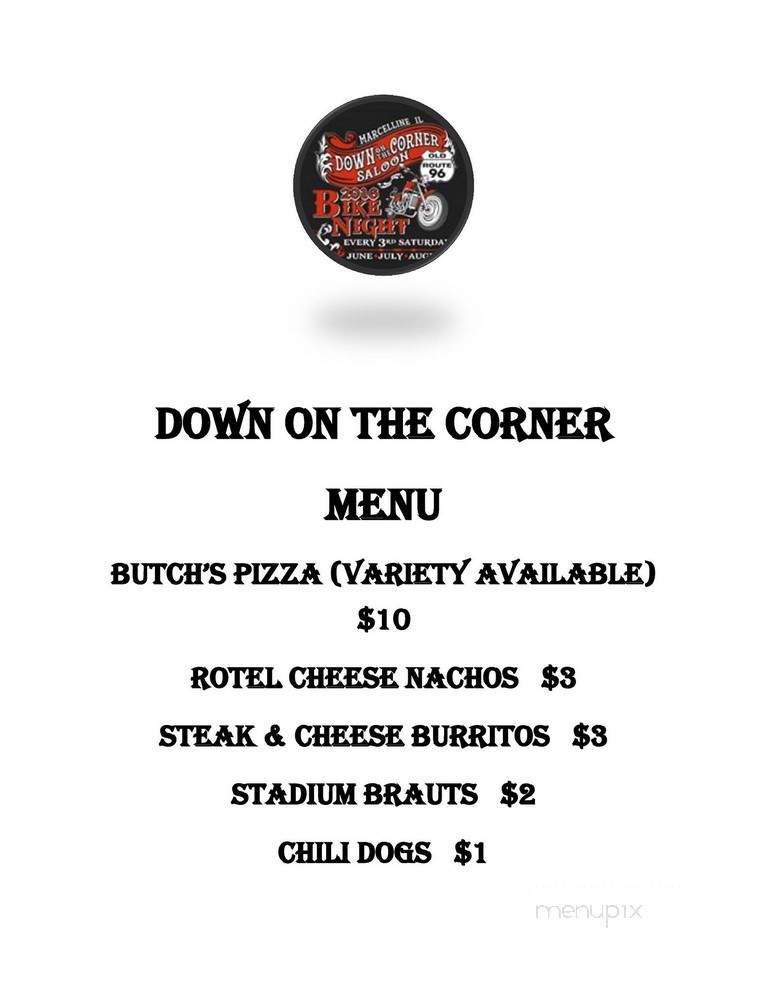 Down On The Corner - Ursa, IL menu_pic