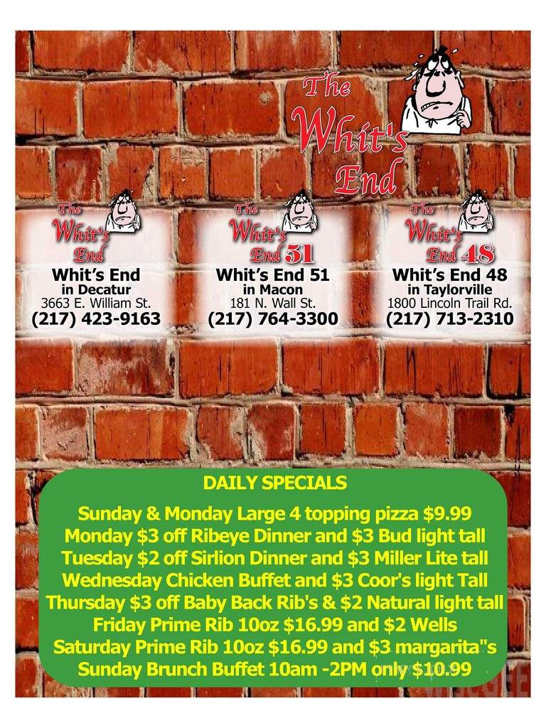 Whit's End 51 - Macon, IL menu_pic