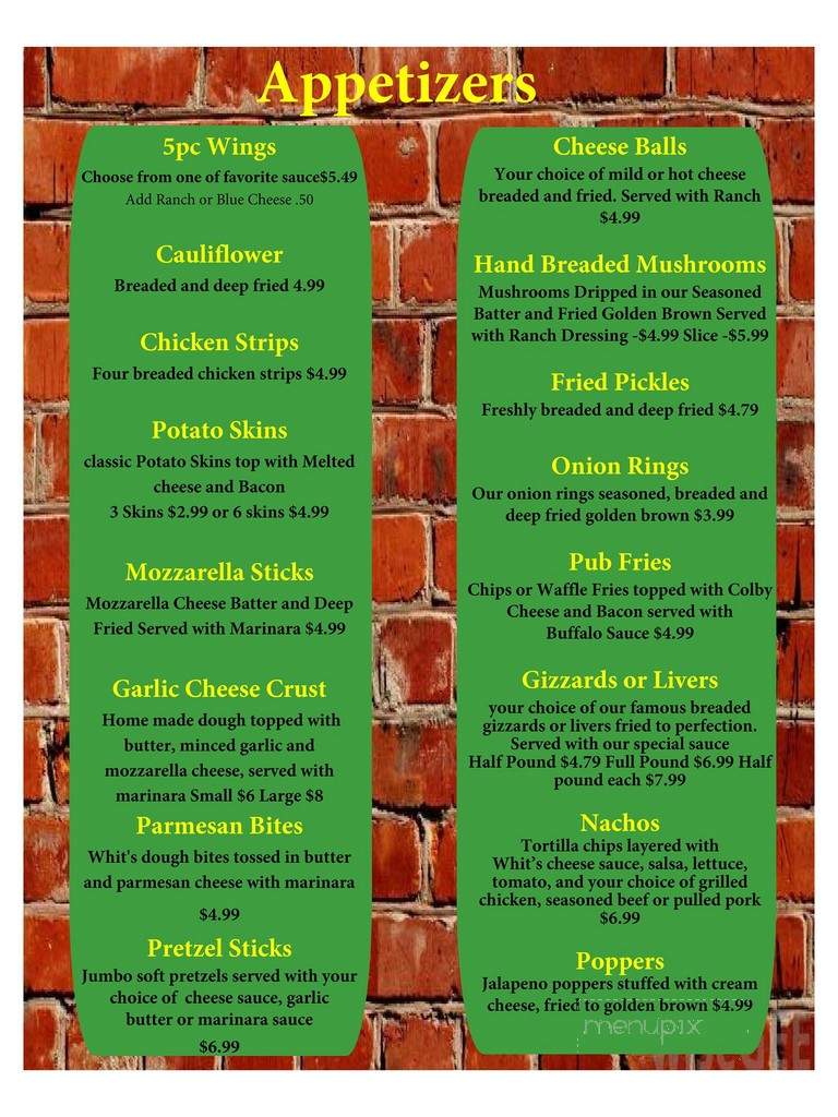 Whit's End 51 - Macon, IL menu_pic
