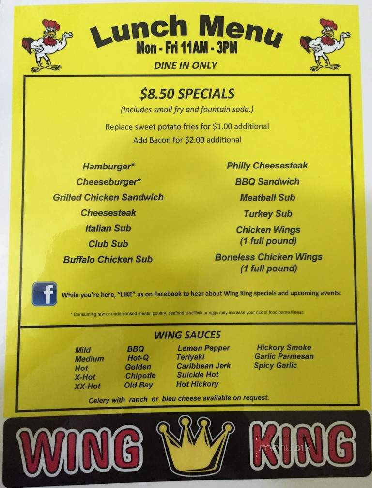 Wing King Plus - Virginia Beach, VA menu_pic