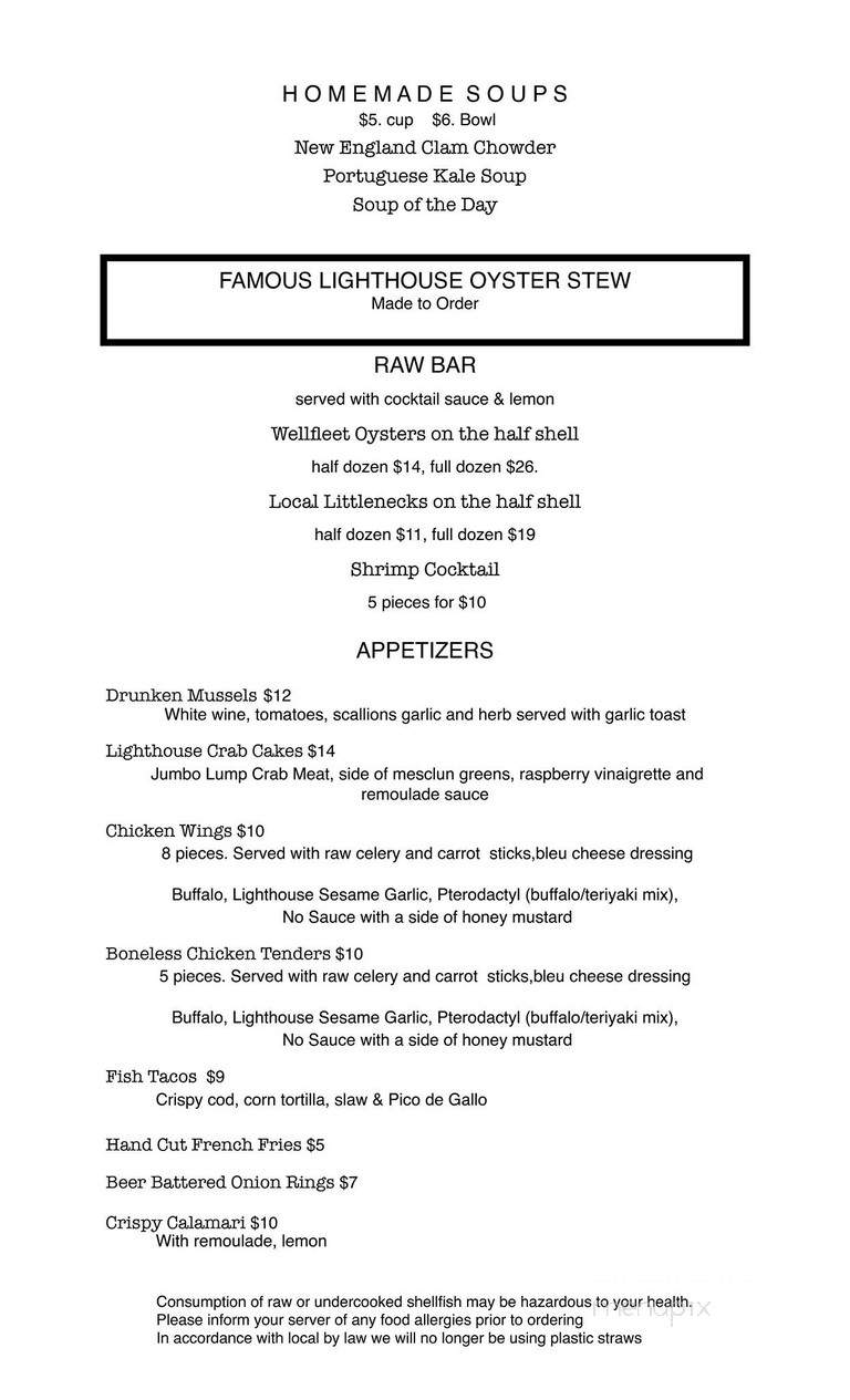 Lighthouse Bakery - Wellfleet, MA menu_pic