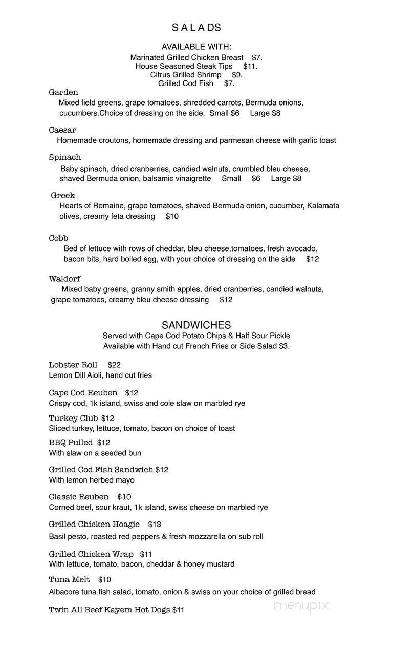 Lighthouse Bakery - Wellfleet, MA menu_pic