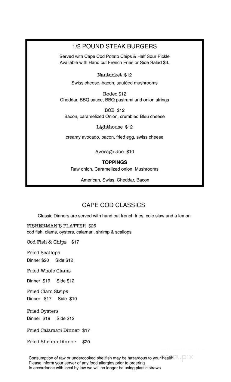 Lighthouse Bakery - Wellfleet, MA menu_pic