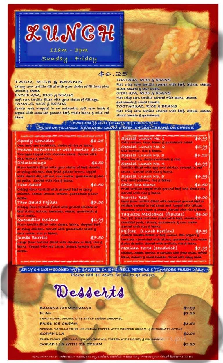 Las Maracas - Madison, TN menu_pic