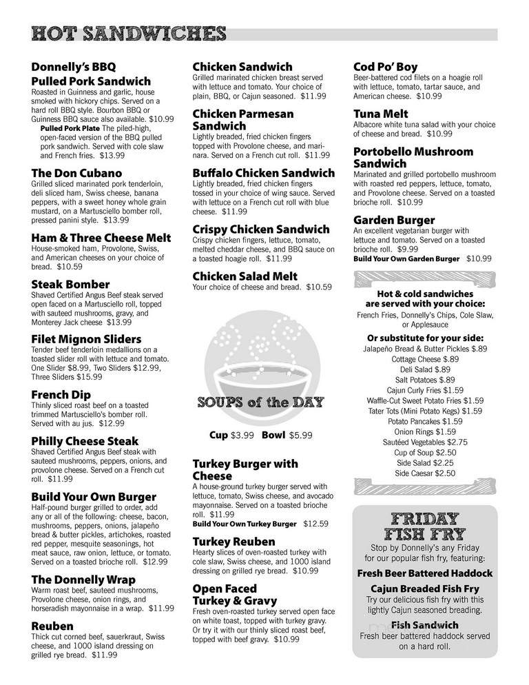 Donnelly's Public House - Fairport, NY menu_pic