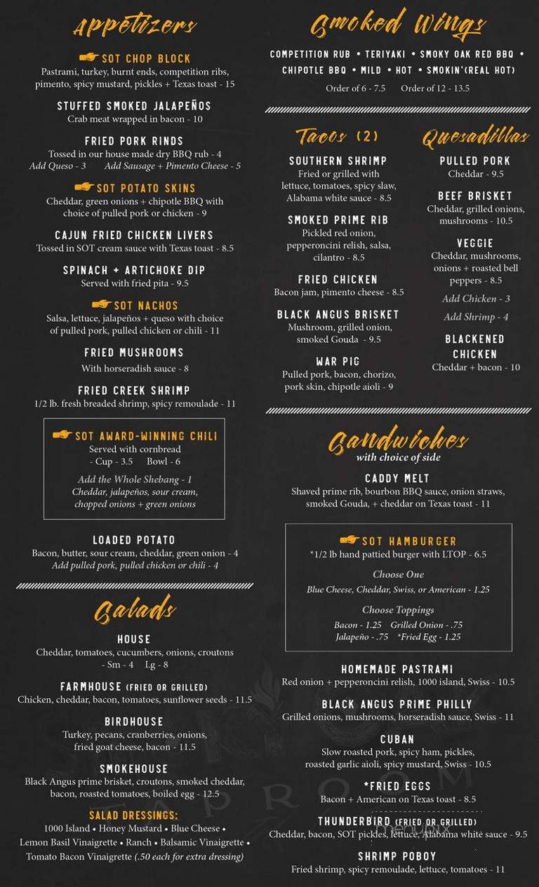 Smoky Oak Taproom - Charleston, SC menu_pic