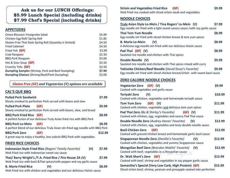 Truly Asian Restaurant - Jonesboro, AR menu_pic