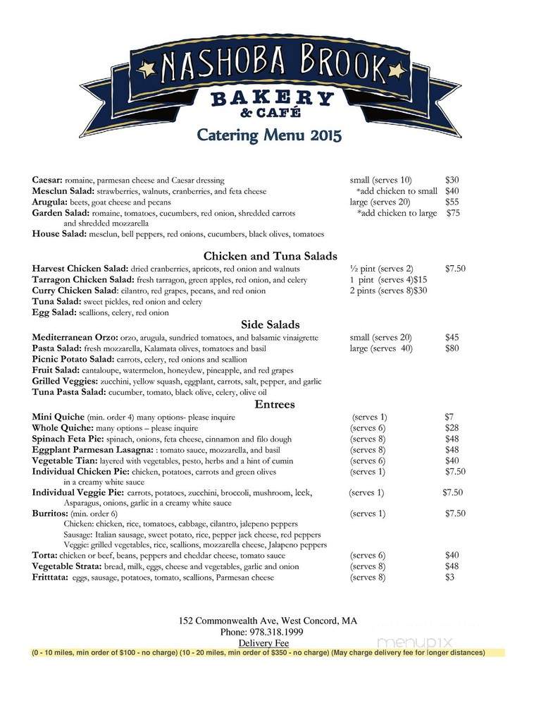 Nashoba Brook Bakery - Concord, MA menu_pic