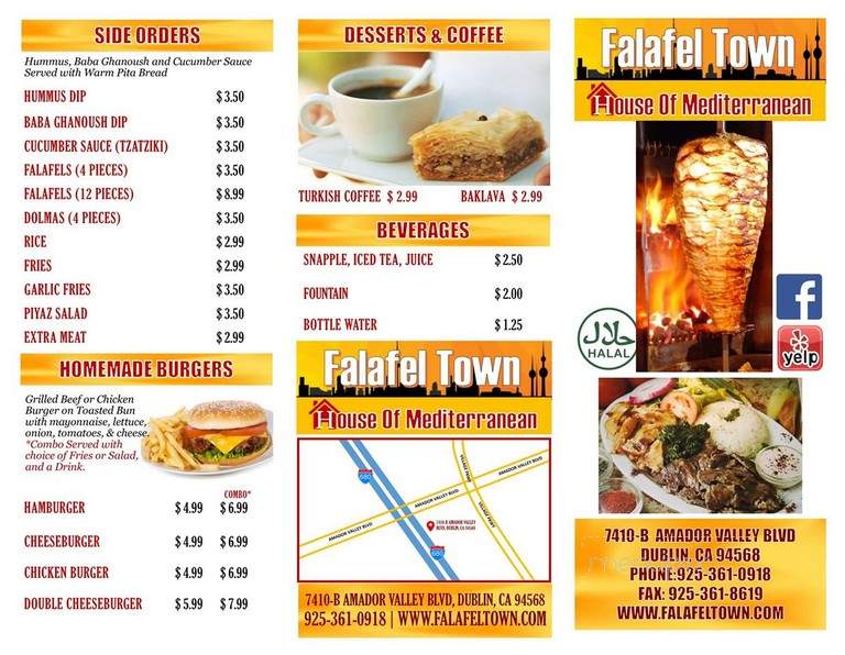 House of Falafel - Pleasanton, CA menu_pic