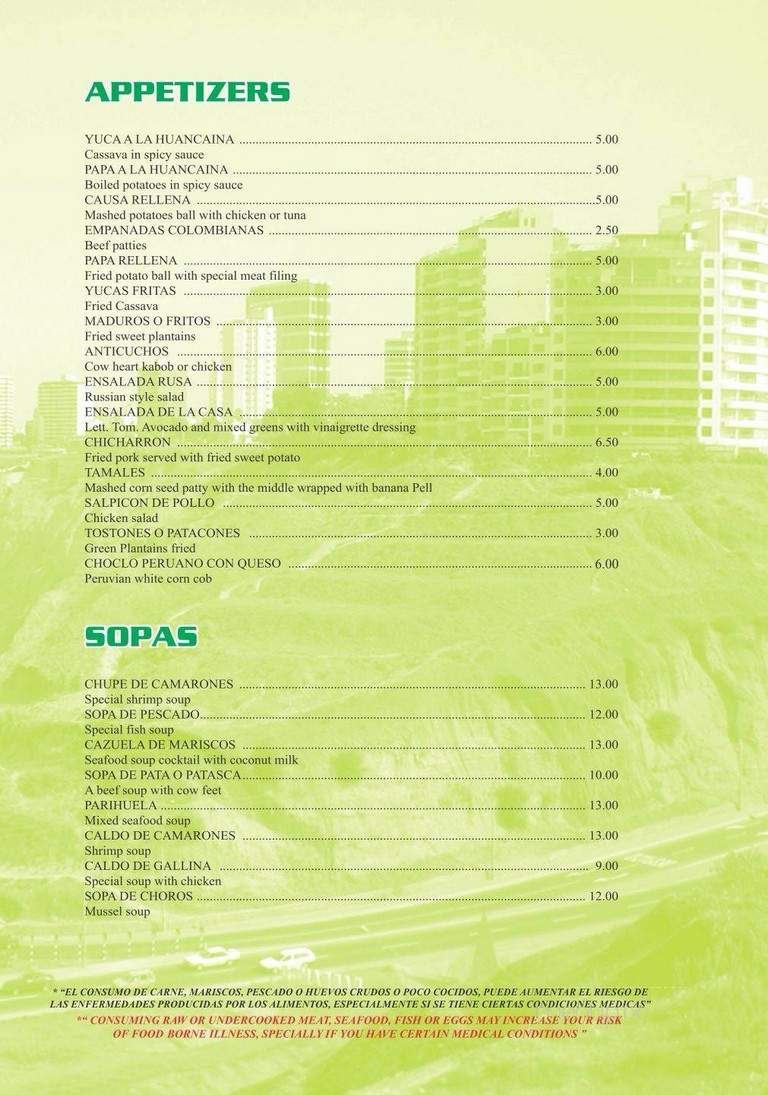 Costa Del Sol - Norcross, GA menu_pic