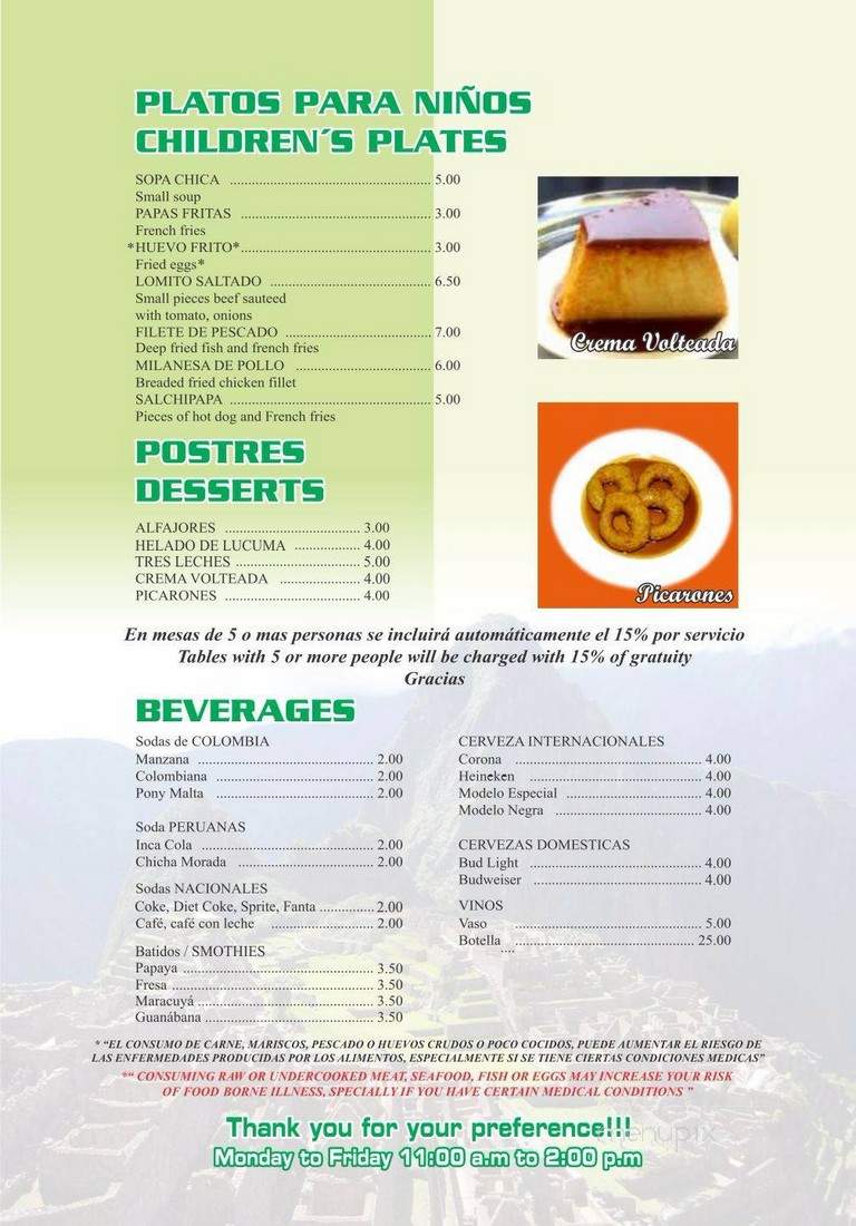 Costa Del Sol - Norcross, GA menu_pic